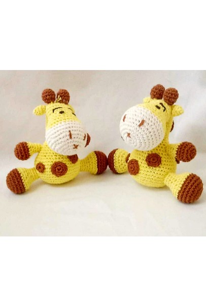  Amigurumi Soft Toy- Handmade Crochet- Giraffe(Yellow & Brown)